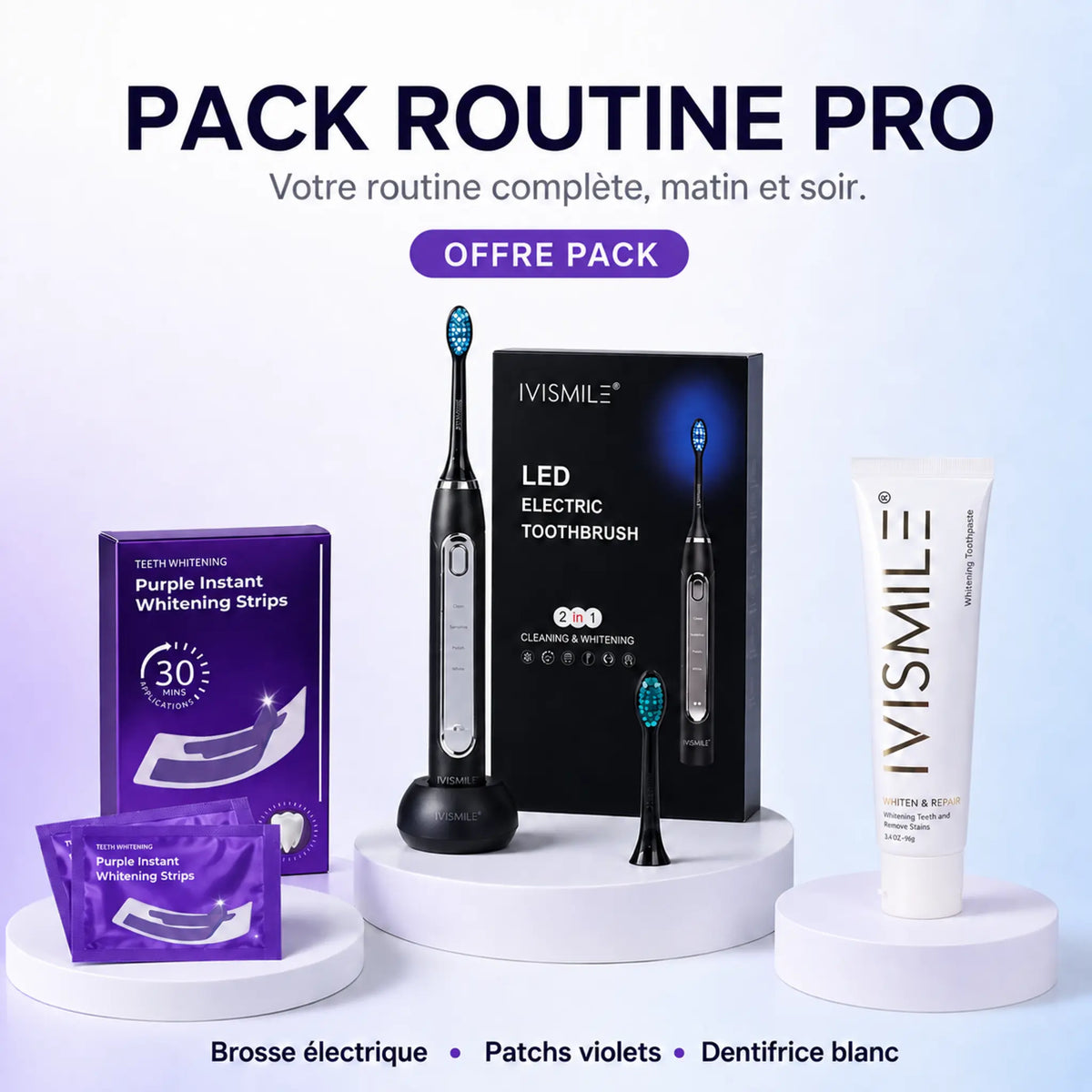 Pack Routine Blancheur IVISMILE – 3 essentiels