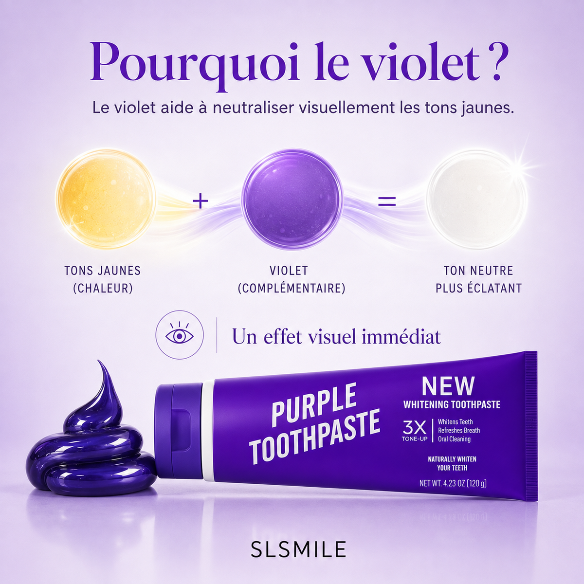 Dentifrice violet IVISMILE 3X – 120 g