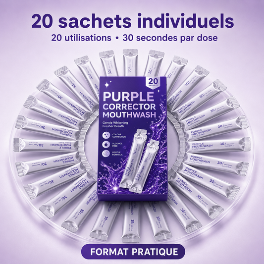 Bain de Bouche Correcteur Violet – 20 Sachets Éclat